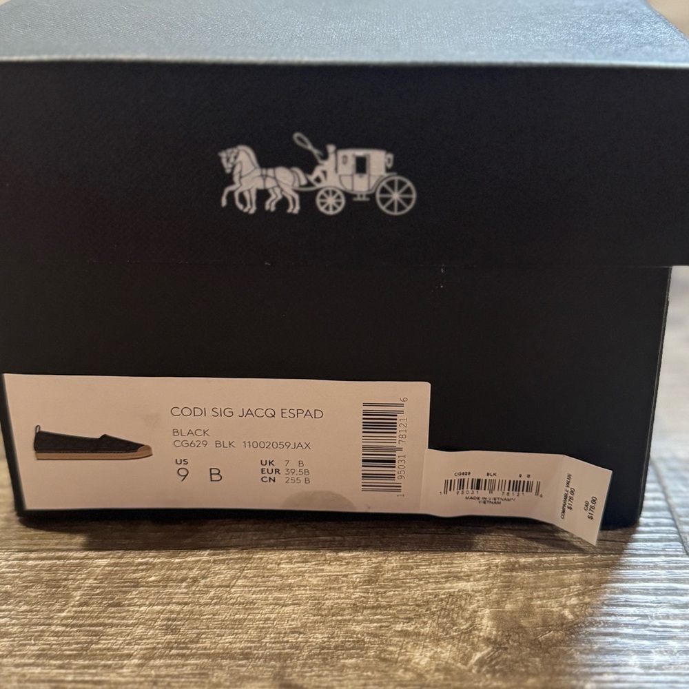 NIB - COACH Codi Espadrille In Signature Jacquard - Black - size 9 - Picture 4 of 4